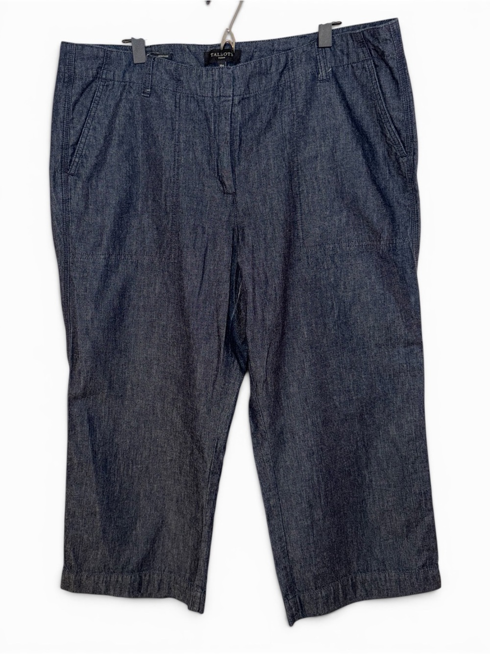 Women’s—Talbot’s W Heritage Medium Blue  Metallic/Sheen Cropped Pants. Size 18W.